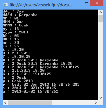 C# Date Time Format - Tarih Formatlama